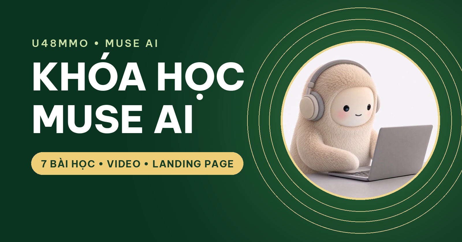 Khóa học Muse AI với Jo bên máy tính